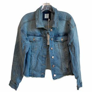 Matilda Jane Good Hart Belle Meade Denim Frayed Bottom Jacket M